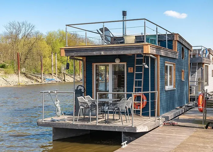 Tolles Tiny-Hausboot Marianne Mit Dachterrasse