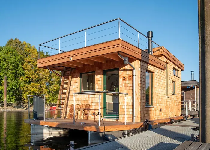 Tiny Hausboot Schwarzwald Maidle Mit Dachterrasse Und Kamin